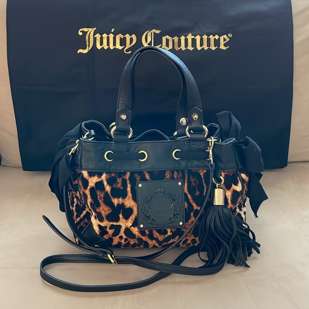 Juicy Couture Vintage Mini Day Dreamer Animal Print Velour Purse